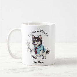 Lustiger Alaskan Klee Kai Geschäftsanzug Kaffee Kaffeetasse