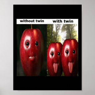 Lustiger Alberner Ai Apfel Gen Z Meme Brainrot Hum Poster