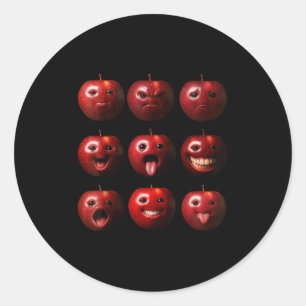 Lustiger Alberner Ai Apfel Gen Z Meme Brainrot Hum Runder Aufkleber