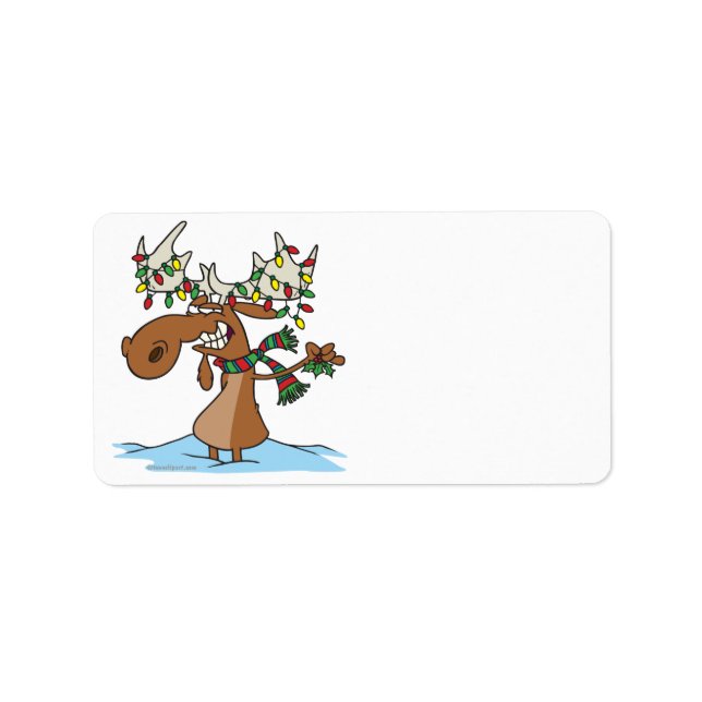 lustiger alberner Weihnachtssammeldichter Cartoon Adressaufkleber (Vorne)