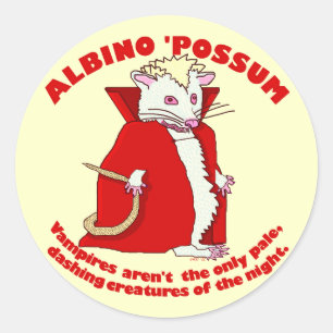 Lustiger Albino-Opossumvampire-Tier-Spaß Runder Aufkleber