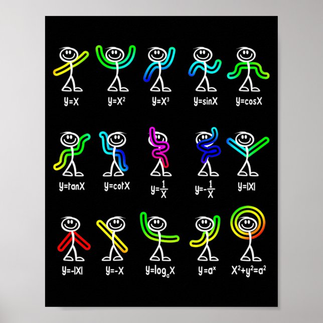 Lustiger Algebra-Tanz-Funktions-Mathe-Lehrer-Geek- Poster (Vorne)
