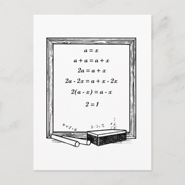 lustiger Algebra-Witz Postkarte (Vorderseite)