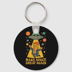 Lustiger Alien-Entführungs-Trump-Ufo-Space-Humor-T Schlüsselanhänger
