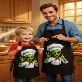 Lustiger Alien-Koch-Design Cuter Weltraum-Koch mit Schürze
