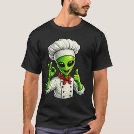 Lustiger Alien-Koch-Design Cuter Weltraum-Koch mit T-Shirt