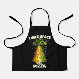Lustiger Alien-Kopf isst Pizza UFO Außerirdischer Schürze