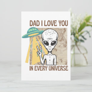 Lustiger Alien-Vater Ich liebe dich in jedem Unive Einladung