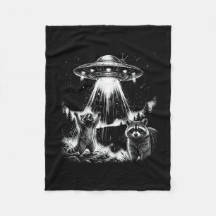 Lustiger Alien-Waschbär-UFO-Männer-Frauen Fleecedecke