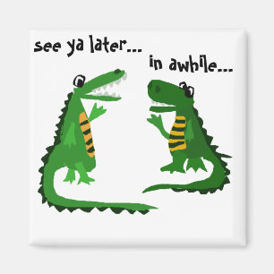 Lustiger Alligator, der mit Krokodil spricht Magnet