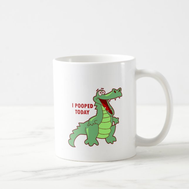 Lustiger Alligator heute gekackt Kaffeetasse (Rechts)