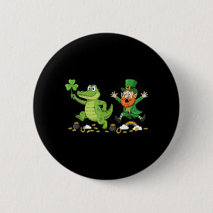 Lustiger Alligator Klee St Patricks Day Damen Herr Button
