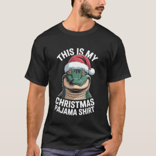 Lustiger Alligator Weihnachtsmann Hut Weihnachten T-Shirt