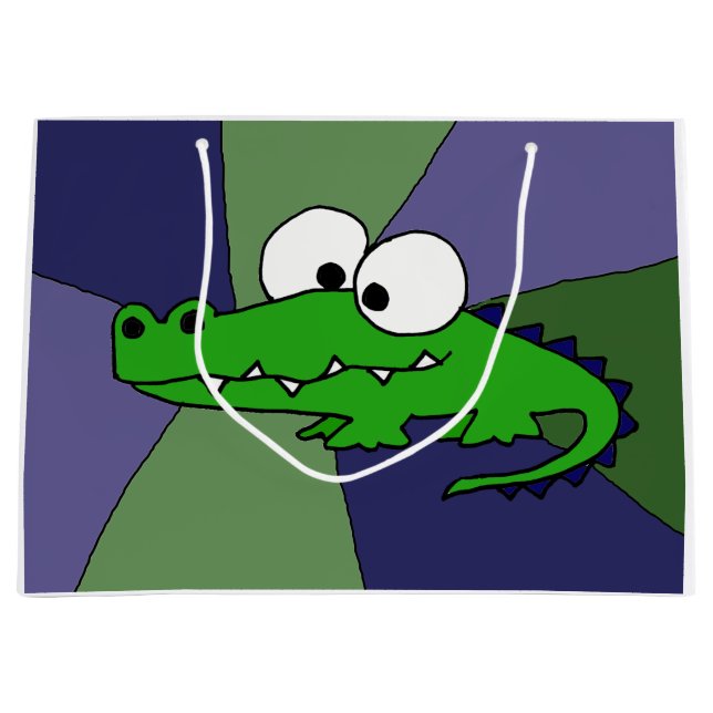 Lustiger Alligatorabstrakte Geschenk-Tasche Große Geschenktüte (Vorderseite)