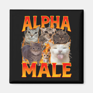 Lustiger Alpha-Männchen-Katzen-Kätzchen-Meme-Vinta Magnet