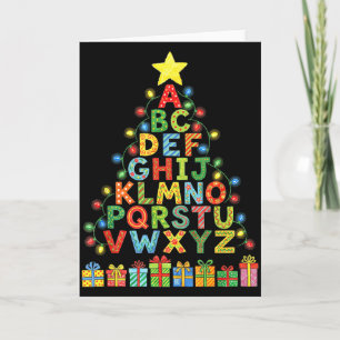 Lustiger Alphabet-Weihnachtsbaum Grafik Abc A-z Te Karte