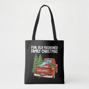 Lustiger alter Familienweihnachts-LKW-Baum Tasche
