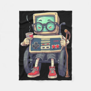 Lustiger alter Gamer Retro 80er 90er Videospiel-Co Fleecedecke