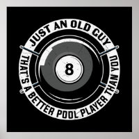 lustiger alter Mann Billiards Wortsportart