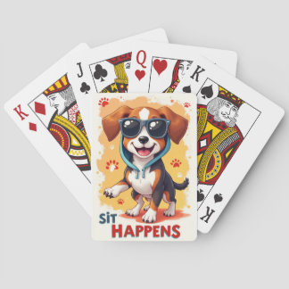 Lustiger American-English-Foxhound-Sonnenbrille-Ho Spielkarten