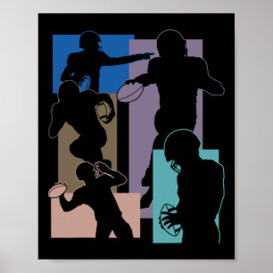 Lustiger American Football Spieler Fußballspieler  Poster