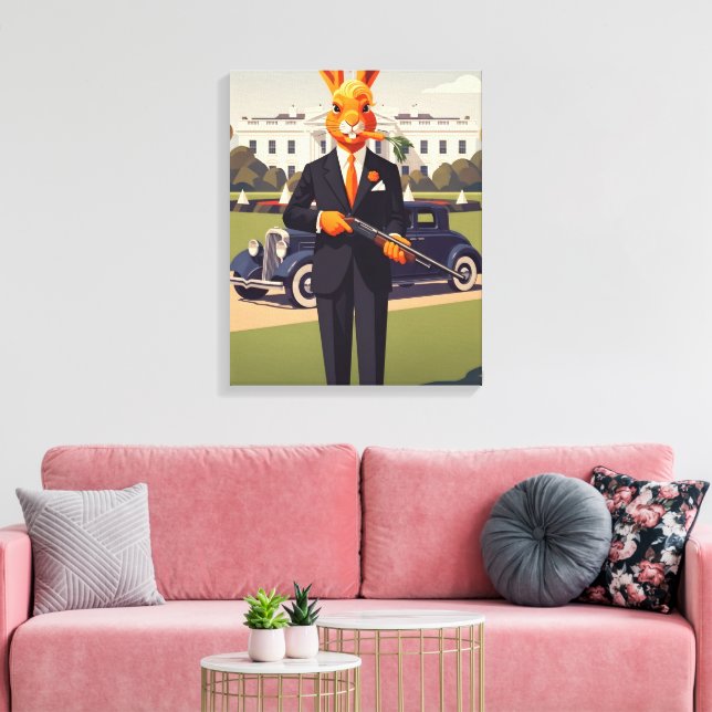 Lustiger Amerikaner Leinwanddruck (Insitu (Wohnzimmer))