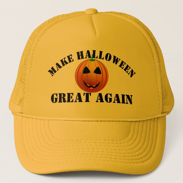 Lustiger amerikanischer Kürbis Halloween Truckerkappe (Vorderseite)
