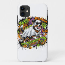 Lustiger Amerikanischer Schäferhund-Geist-Skateboa