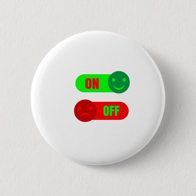Lustiger An/Aus-Stimmungsbutton Button (Vorderseite)