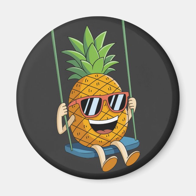 lustiger Ananas-Swinger-Magnet Magnet (Vorne)
