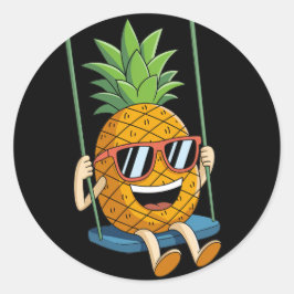 lustiger Ananas-Swinger-Sticker Runder Aufkleber