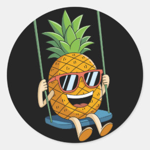 lustiger Ananas-Swinger-Sticker Runder Aufkleber