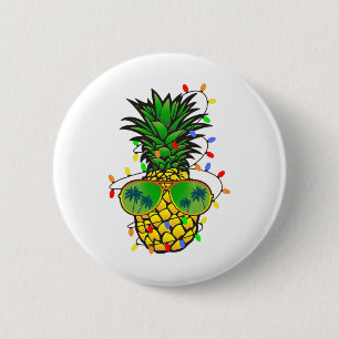 Lustiger Ananas Weihnachtsbaum Sommer Weihnachten Button