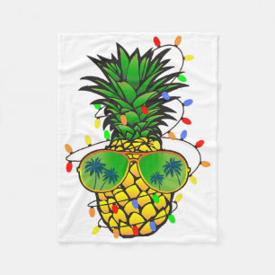 Lustiger Ananas Weihnachtsbaum Sommer Weihnachten Fleecedecke
