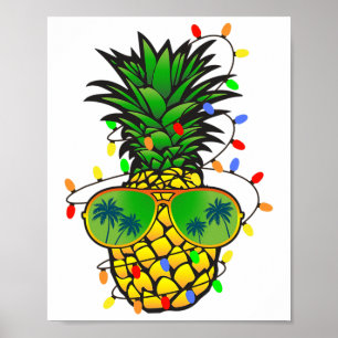 Lustiger Ananas Weihnachtsbaum Sommer Weihnachten Poster
