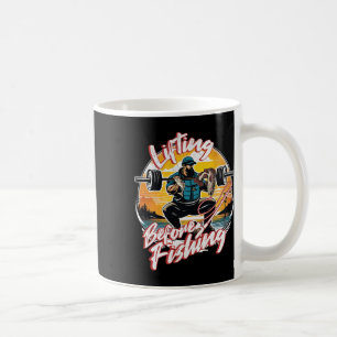 Lustiger Angel-Fischer Ein Gewichtheben-Gym Bodybu Kaffeetasse
