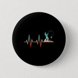 Lustiger Angel-Herzschlag B Fisch Retro-Angler Button