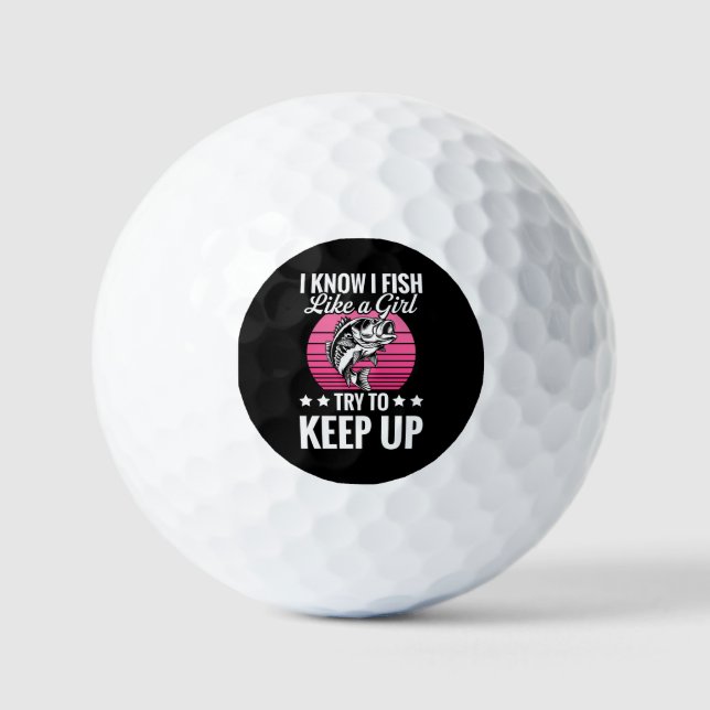 Lustiger Angel-Themen Golfball (Vorderseite)