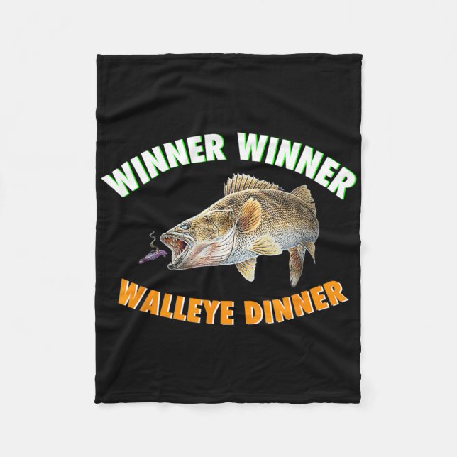 Lustiger Angelgewinner Gewinner Walleye Abendessen Fleecedecke (Vorderseite)