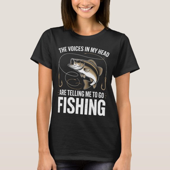 Lustiger Angler beim Fischen T-Shirt (Vorderseite)