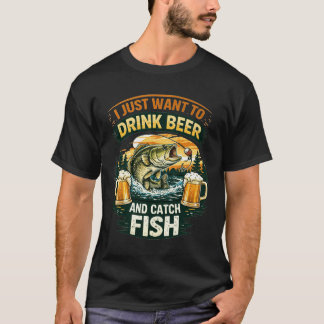 Lustiger Angler Bierliebhaber Angler Humor T-Shirt