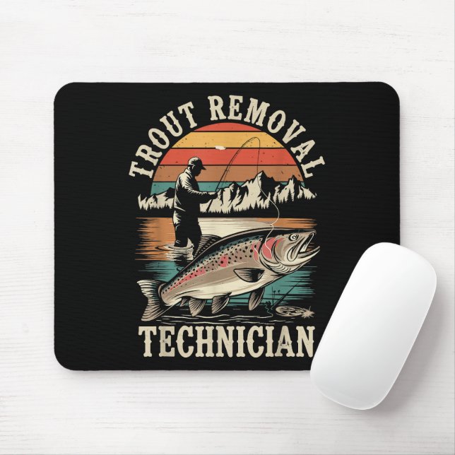 Lustiger Angler Forellen Fly-Fischen Mousepad (Mit Mouse)