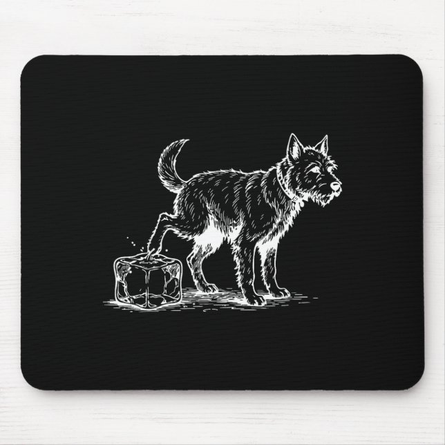 Lustiger Anti-Eis-Hund  Mousepad (Vorne)