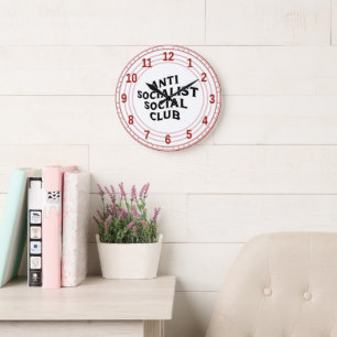 Lustiger Anti-Sozialistischer-Sozial-Club Sozialis Große Wanduhr