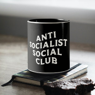 Lustiger Anti-Sozialistischer-Sozial-Club Sozialis Zweifarbige Tasse