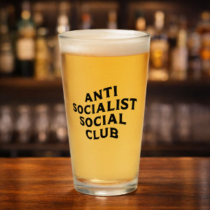 Lustiger Anti-Sozialistischer Sozialclub Sozialism Glas