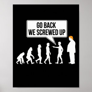Lustiger Anti-Trump-Evolutions-Polit-Humor Poster