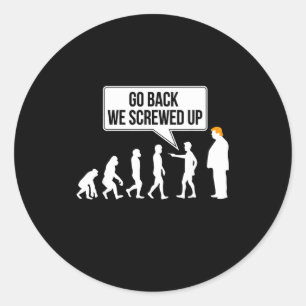 Lustiger Anti-Trump-Evolutions-Politikhumor Runder Aufkleber