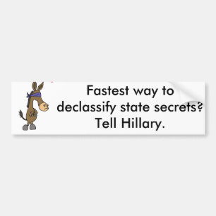 Lustiger Antihillary-Staats-Geheimnis-Cartoon Autoaufkleber