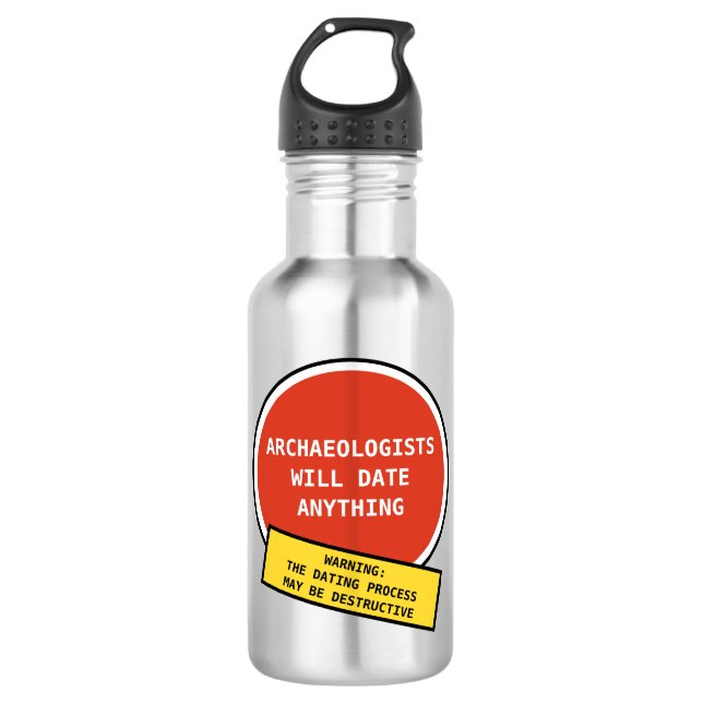 Lustiger Archäologe verabredete Wortspiel Edelstahlflasche (Vorderseite)